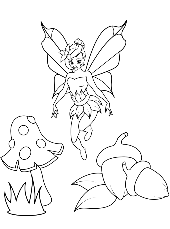 Kids-n-fun.com | Coloring page Fairies kids fairy autumn